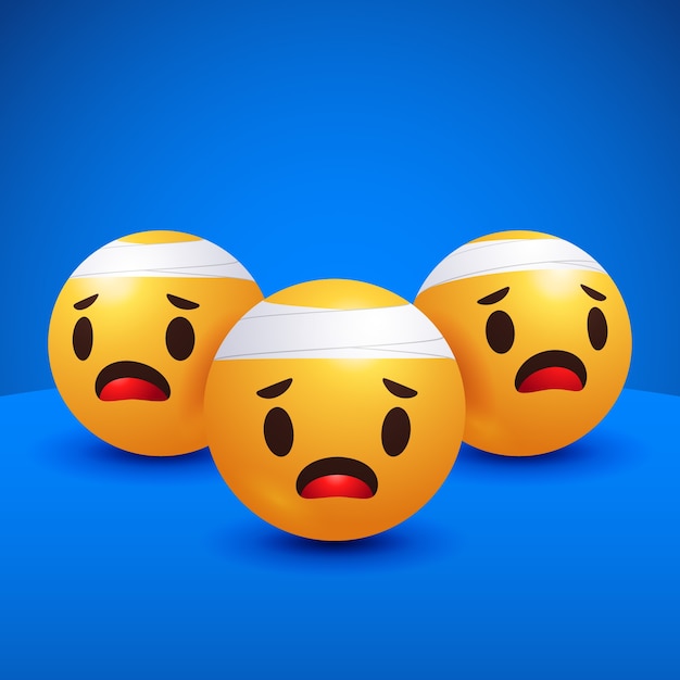 Ilustra??o de emoji de dor gradiente