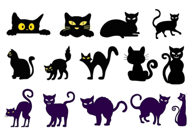 Jogo Da Sombra Com Gato Preto Ilustração do Vetor - Ilustração de  halloween, gatos: 101004711