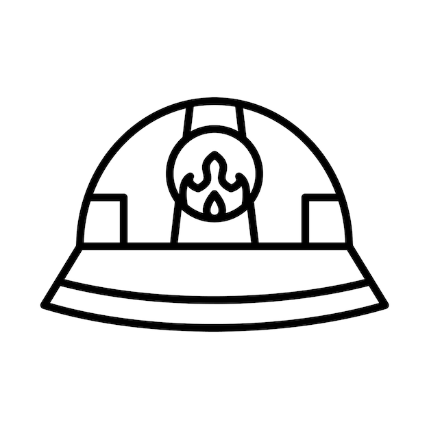 Ilustra??o de linha de capacete de bombeiro