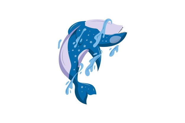Ilustra??o de personagem animal marinho tubarão