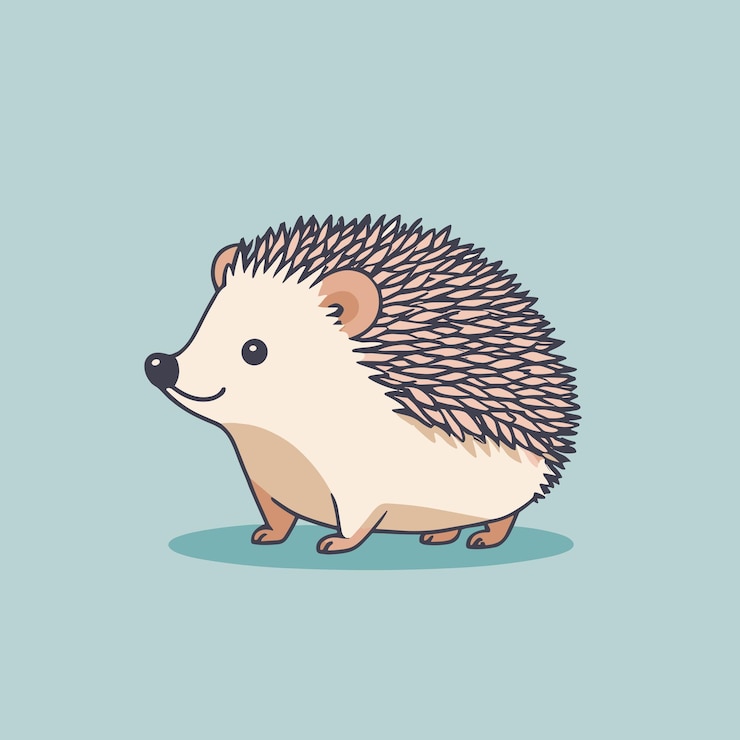 Vetor ilustra??o de porco-espinho fofo desenho animado de ouriço
