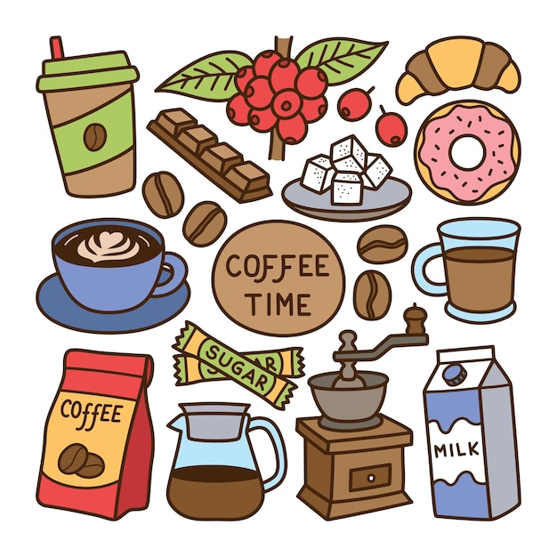 Ilustra??o do Doodle da hora do caf?