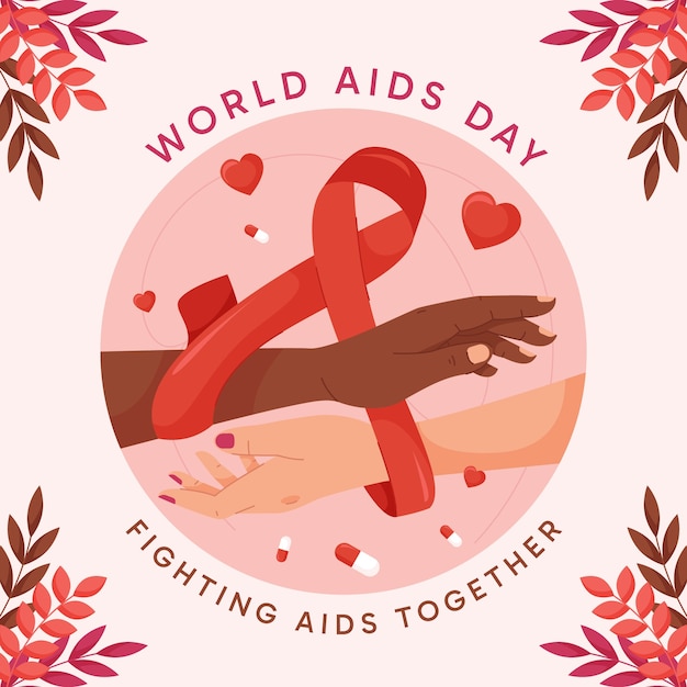 Vetor ilustra??o plana do dia mundial da aids