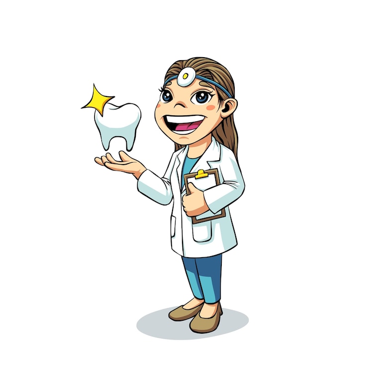 Vetor ilustra??o vetorial de desenho animado de dentista