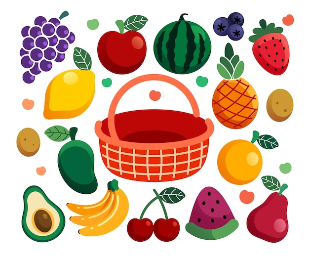 Vetor ilustra??o vetorial de elementos de frutas