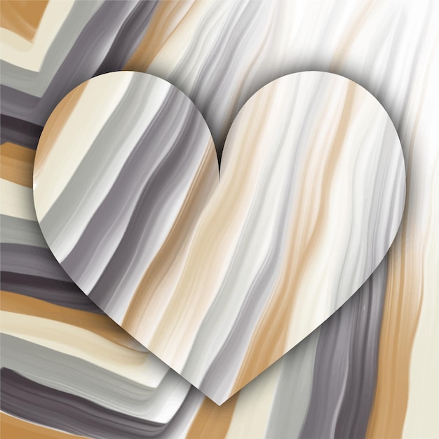 Ilustração 2d de cartão de fundo de amor moldura em forma de coração sentimentos e ocasião de celebração