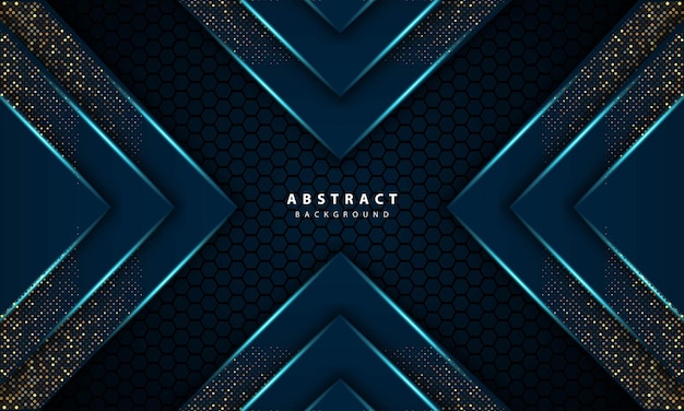 Ilustração 3d abstrata em vetor hexágono azul claro de fundo de luxo