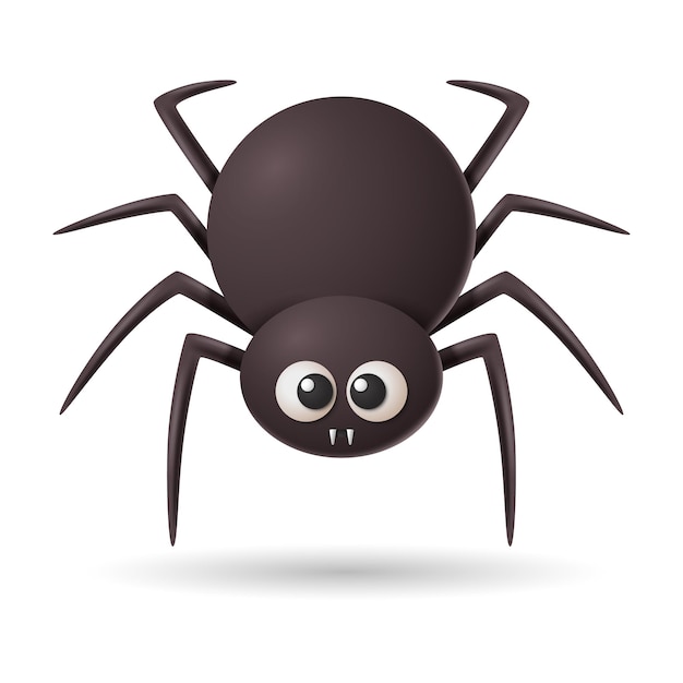 Ilustração 3d da aranha da aranha de halloween isolada no fundo branco