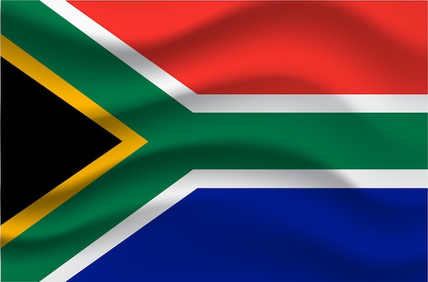 Vetor ilustração 3d da bandeira da áfrica do sul