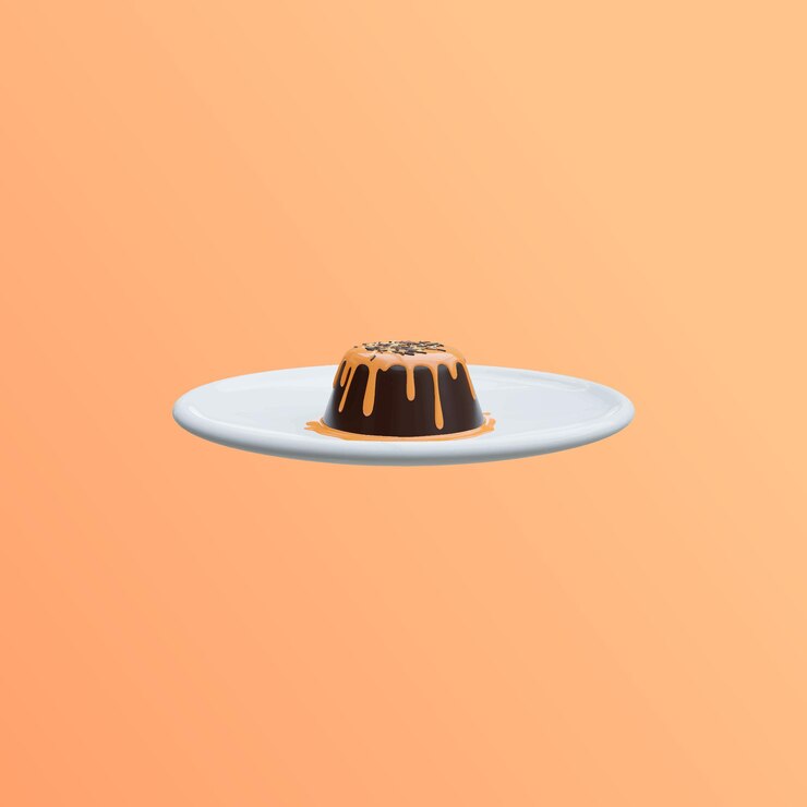 Vetor ilustração 3d de bolo de chocolate