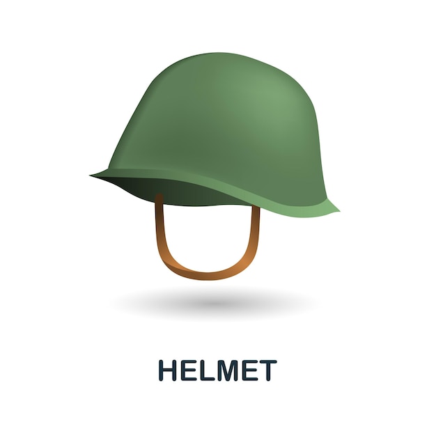 Ilustração 3d de ícone de capacete da coleção de guerra ícone 3d de capacete criativo para infográficos de modelos de web design e muito mais