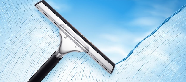 Ilustração 3D de pano de fundo publicitário para produto de limpeza de vidro