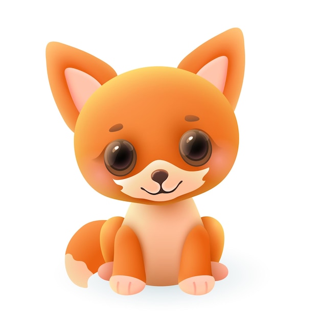 Ilustração 3d de raposa bonitinha