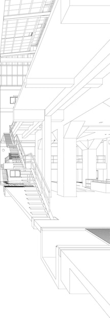 Vetor ilustração 3d de um edifício industrial