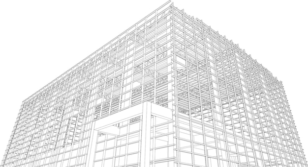 Ilustração 3d de um projecto industrial