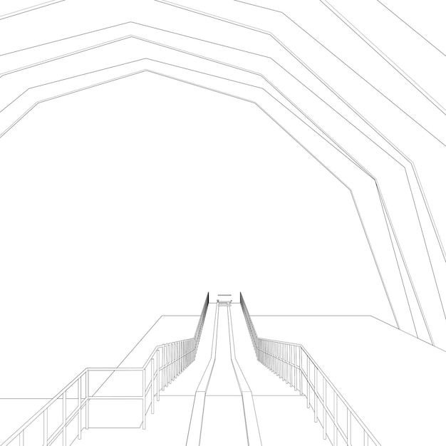 Ilustração 3D de um projecto industrial