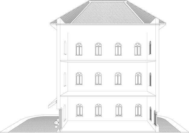 Vetor ilustração 3d de um projecto residencial