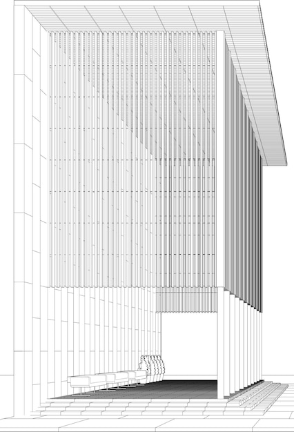 Ilustração 3d de um projeto de construção