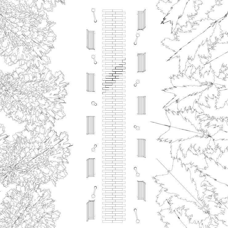 Vetor ilustração 3d de um projeto de parque e paisagem