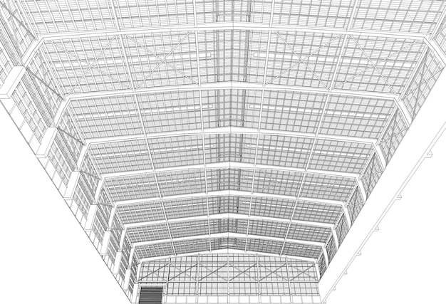 Ilustração 3D do projeto de construção