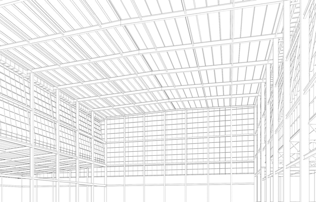 Vetor ilustração 3d do projeto de construção
