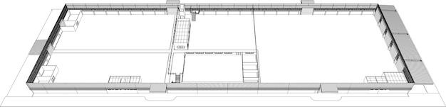 Vetor ilustração 3d do projeto de construção