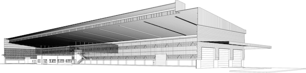 Vetor ilustração 3d do projeto de construção