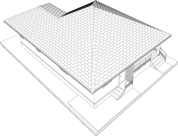 Vetor ilustração 3d do projeto de construção