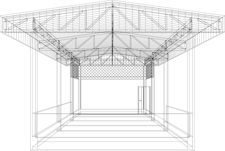 Vetor ilustração 3d do projeto de construção