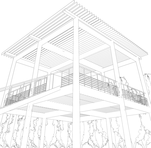 Vetor ilustração 3d do projeto de construção