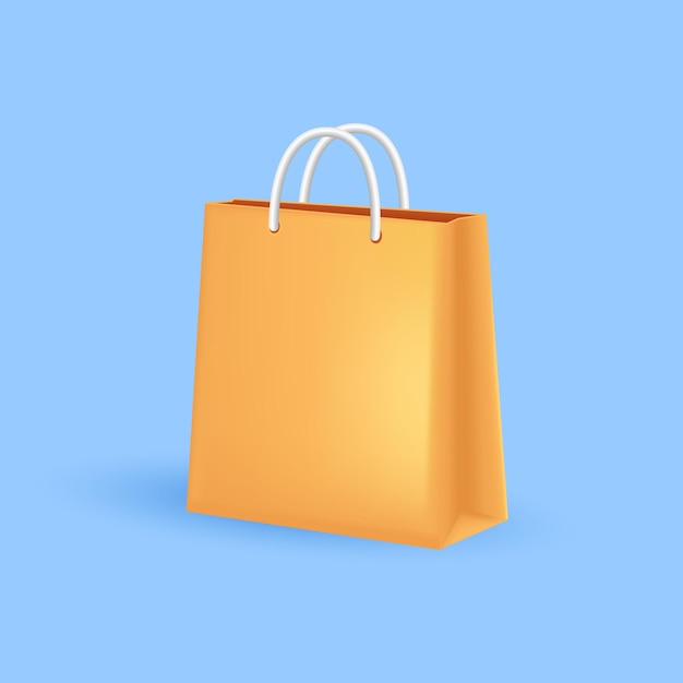 Ilustração 3d realista de saco de compras