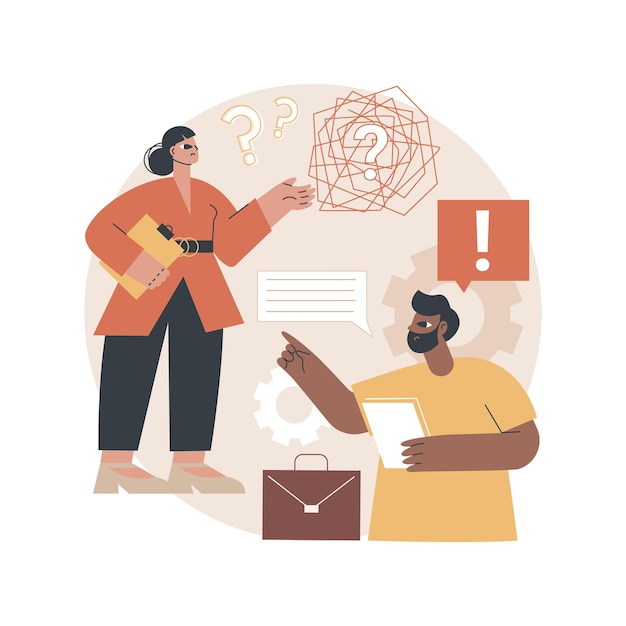 Ilustração abstrata da lacuna de comunicação