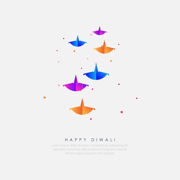 Ilustração abstrata de diya na celebração de diwali.