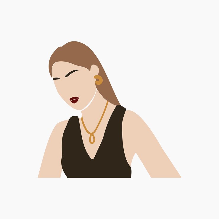 Vetor ilustração abstrata de mulher de cabelo comprido