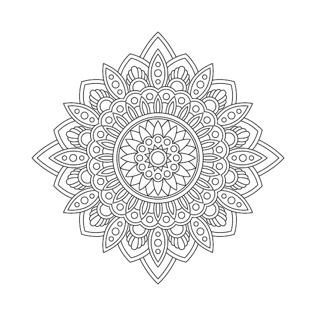 Ilustração abstrata do livro da página da coloração do arabesco da mandala. camiseta . fundo de papel de parede floral