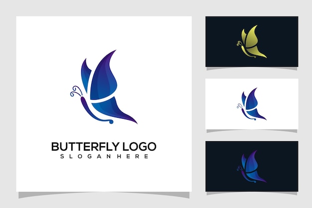 Ilustração abstrata do logotipo da borboleta