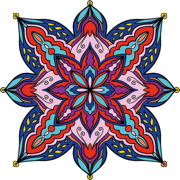 Ilustração abstrata em estilo étnico elemento de design para capa de capa de tapete de ioga cartão de saudação têxtil padrão ornamentado floral indiano