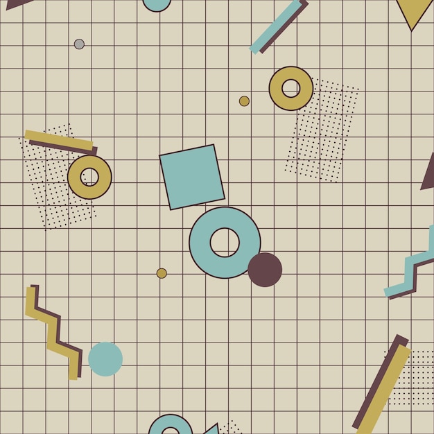 Ilustração abstrata geométrica mínima em Memphis