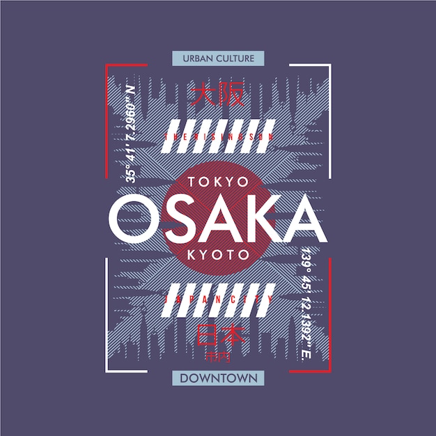 Ilustração abstrata gráfica de osaka vetor para impressão camiseta