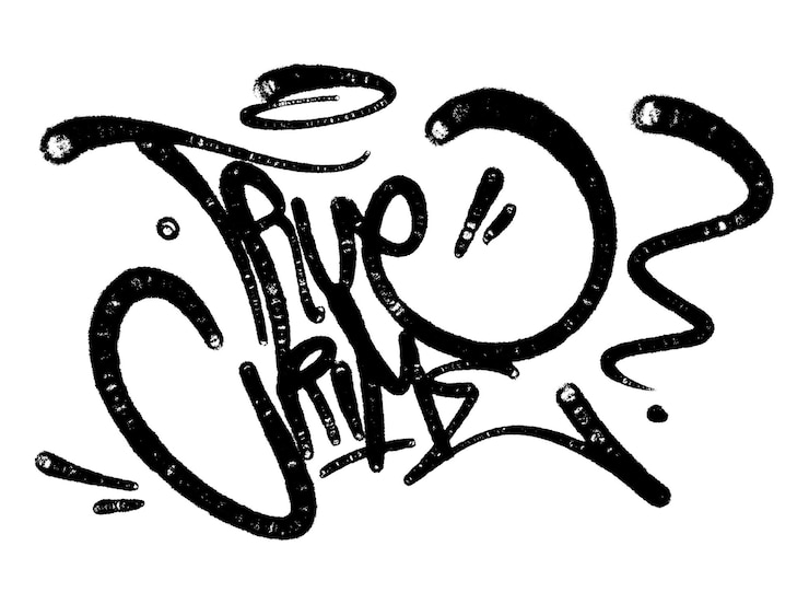 Vetor ilustração aerossol de letras de grafite preto pode tinta spray