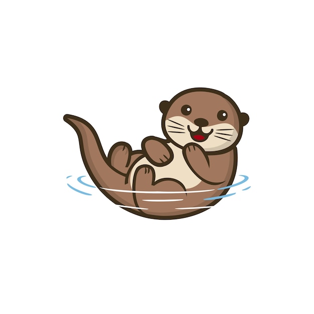 Ilustração animal cute otter