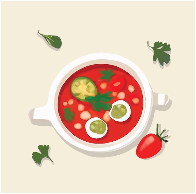 Vetor ilustração antiga de um gazpacho food 02