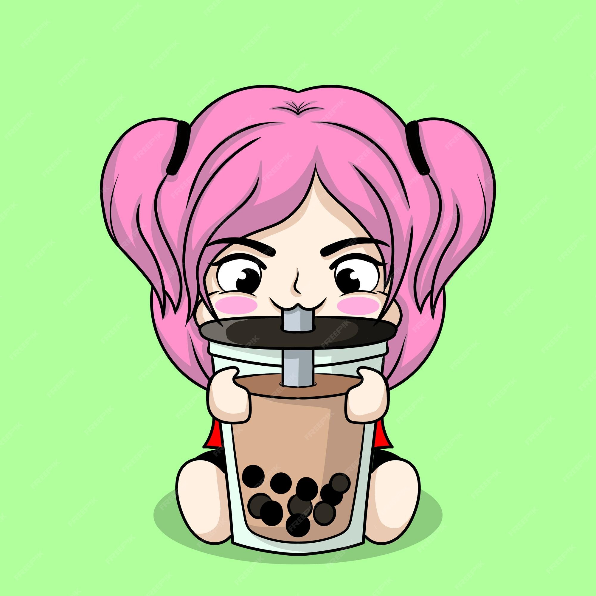 Fofo Kawaii Bubble Tea Bebe Personagens De Desenho Animado