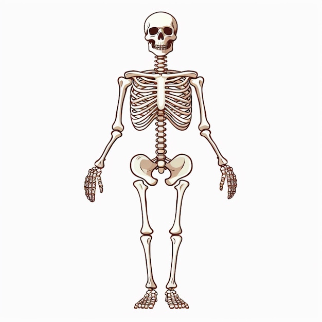 Ilustração artística de personagens de esqueleto vetorial livre