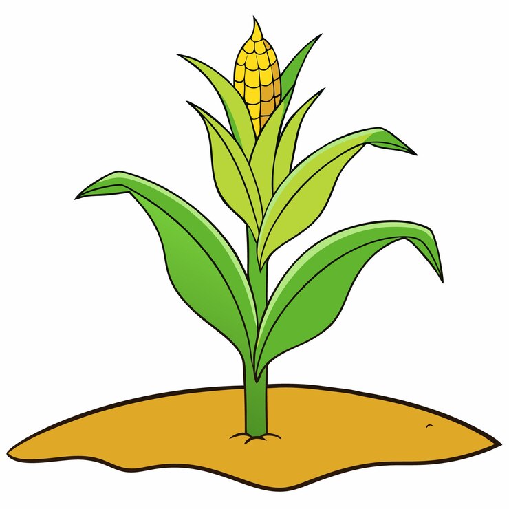 Vetor ilustração artística do vetor de crescimento do campo de milho