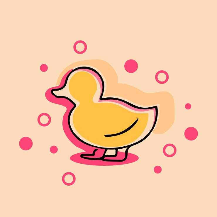 Vetor ilustração artística em vetor de pato de banho de bebê