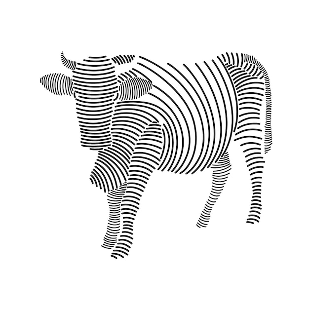 Ilustração artística simples de uma vaca 1