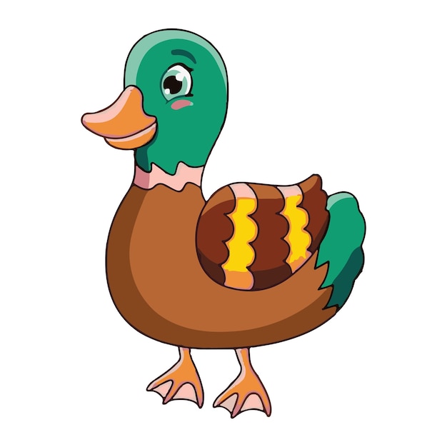 Ilustração artística vetorial de desenho animado de pato