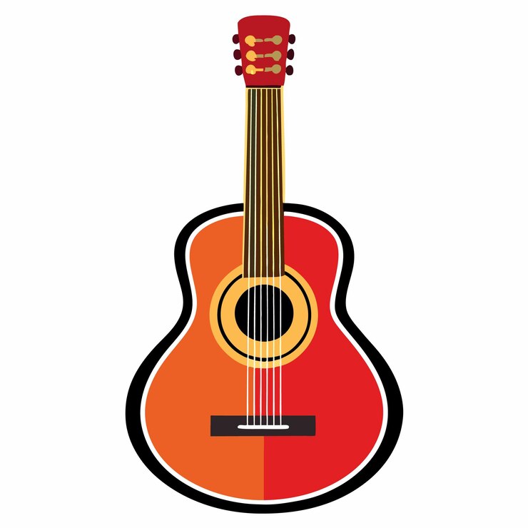 Vetor ilustração artística vetorial de guitarra desenhada à mão