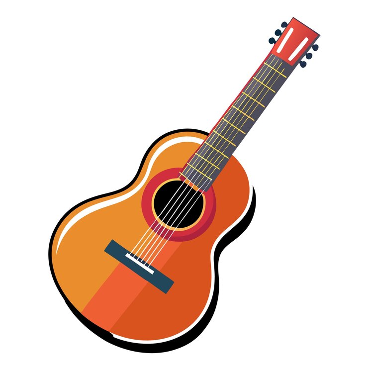 Vetor ilustração artística vetorial de guitarra desenhada à mão